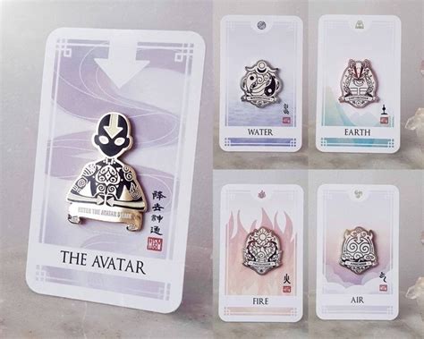 Avatar The Last Airbender Hard Enamel Pins Aang Avatar State Waterbender Earthbender