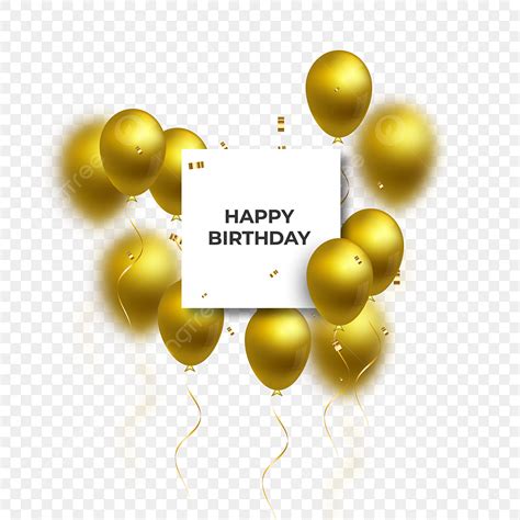 Happy Birthday Balloons Vector Png Images Happy Birthday Golden