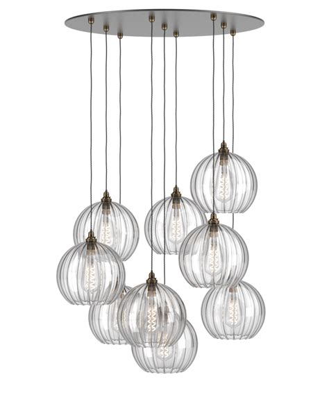 Customisable Glass Globe Cluster Ceiling Light Staged Hereford Industrial Modern Designer