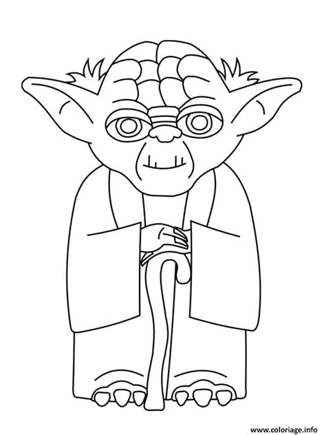 Coloriage Yoda Realistic Dessin Star Wars à imprimer