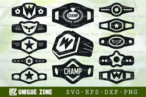 Championship Belt Svg Champ Belt Silhouette Cut File Bundle