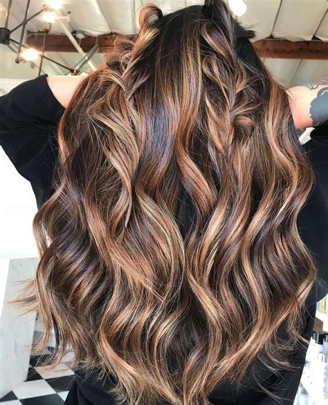 High Contrast Caramel Blonde Balayage Brown Hair With Highlights