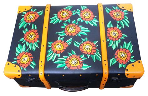 Upcycled Vintage Suitcase Funky Painted Furniture Vintage Suitcase