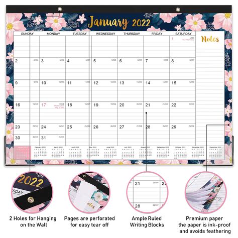 2022 Desk Calendar Monthly Deskwall Calendar 2022 With Thick Paper