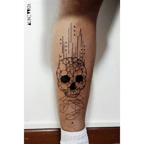 Falling Skull Tattoo On Calf Best Tattoo Ideas Gallery