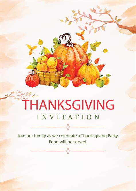 Free Printable Thanksgiving Invites
