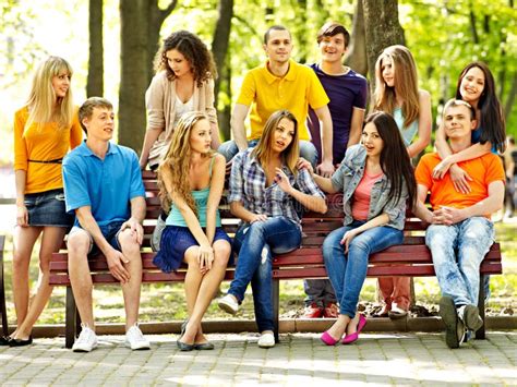 Group People Outdoor Stock Image Image Of Summer Spring