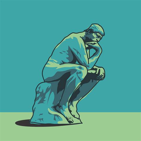 Thinking Man Statue Illustration Auguste Rodin S The Thinker