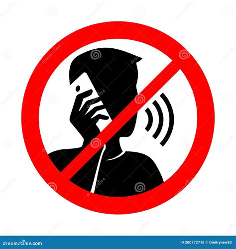 No Phone Talking Prohibition Sign With Stock Vector Illustration Of