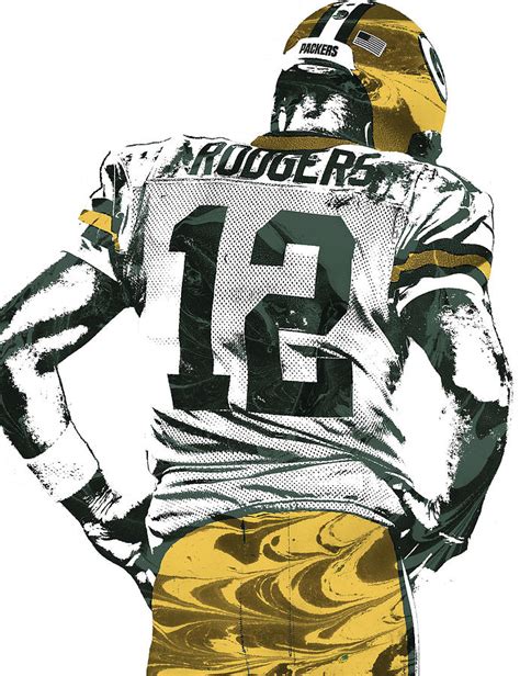 Aaron Rodgers Green Bay Packers Pixel Art 6 Mixed Media By