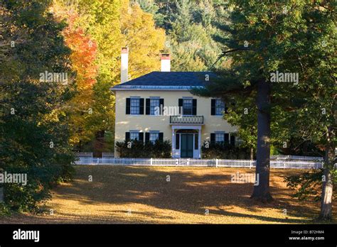 Residential Home And Fall Foliage In The Town Of Orford New Hampshire