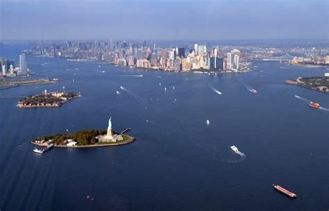 Ellis Island Liberty Island And Manhattan Down There Lovely Aerial