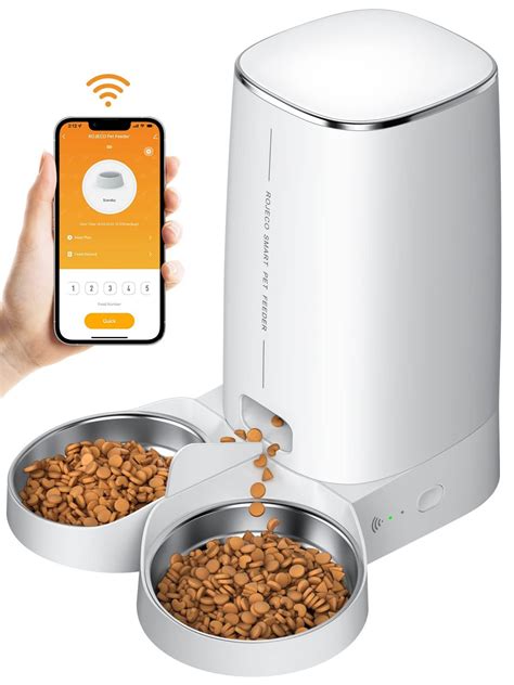 Rojeco Automatic Cat Feeders For 2 Cats 4l Cat Food Dispenser With App