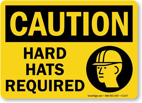 Caution Hard Hats Required Sign Sku S 2177