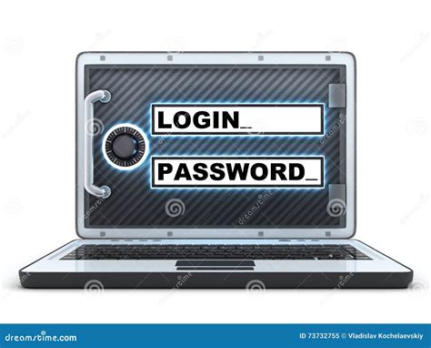 Laptop Login And Password Stock Illustration Illustration Of Safety