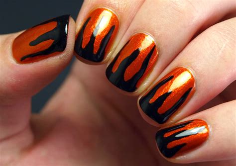 Nail Polish Society Its About Time Fiery Halloween Nails