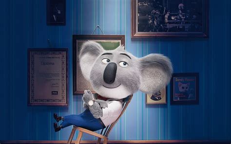 Sing 2016 Poster Movie Bear Koala Animal Animation Gris Sing