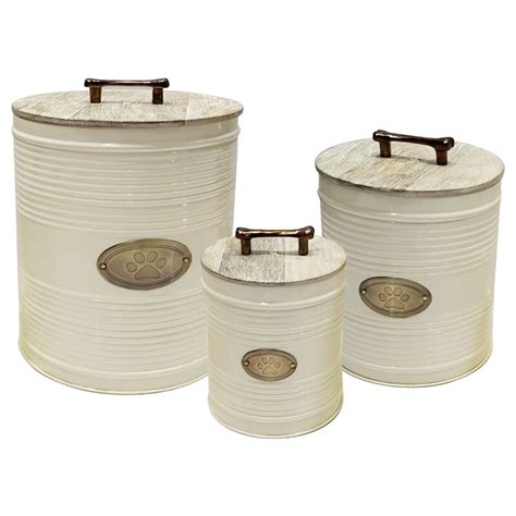 How do i store open cans of cat or dog food? NU Steel Ribbed Jumbo Pet 3 Piece Food Storage Container ...