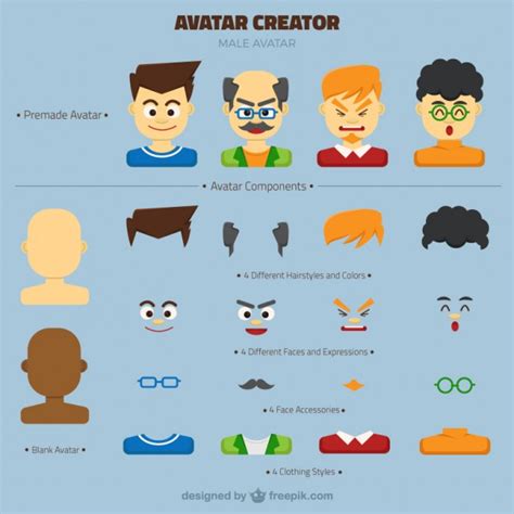 Customizable Male Avatar Creator Free Vectors Ui Download