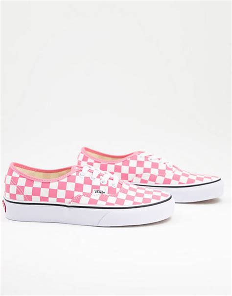 Vans Authentic Checkerboard Trainers In Pink Asos