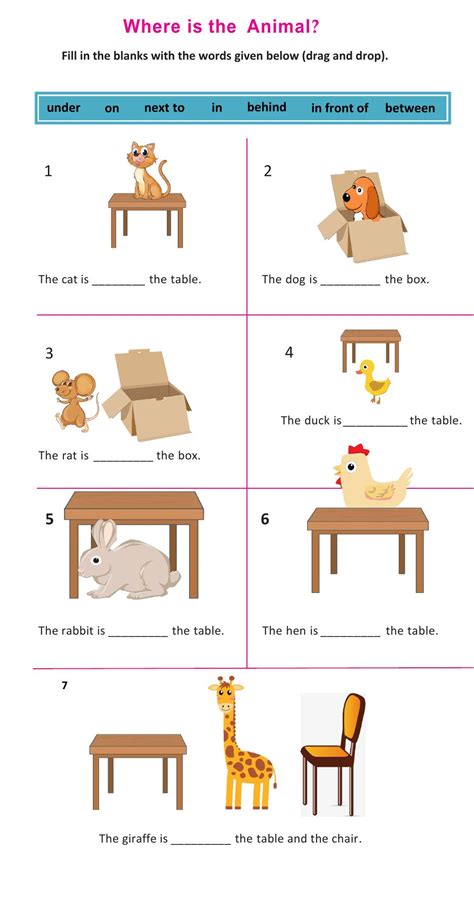 Prepositions of place (in, on, under, in front of, behind, next to ...