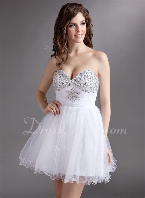 A Line Princess Sweetheart Short Mini Tulle Homecoming Dress With