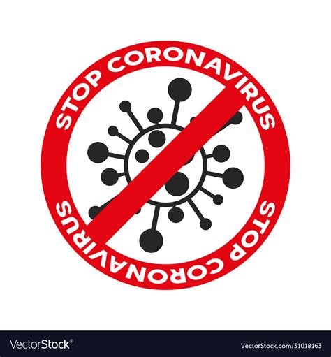 Coronavirus Ncov Covid 19 Logo Warning Sign Vector Image