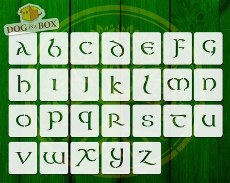 Gaelic Celtic Alphabet Stencils N1 Set Of 26 Letters Etsy