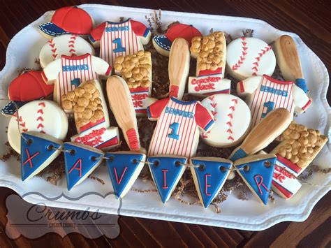 First Birthday Baseball Themed Cookies By Crumbs Crumbscustomcookies