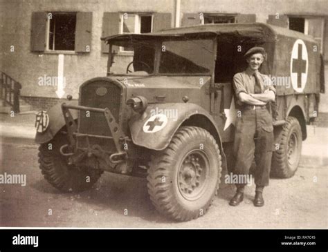FAU ambulance and driver, Germany, 1945 Stock Photo - Alamy