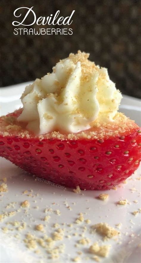 Prepare the strawberries by removing the stalk and hull with a strawberry huller tool, then slice them in half. Deviled Strawberries (Made with a Cheesecake Filling ...