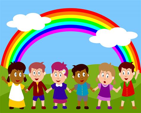 Rainbow Children Peel And Stick Wall Mural