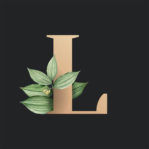 Botanical Capital Letter L Vector Premium Image By Aum