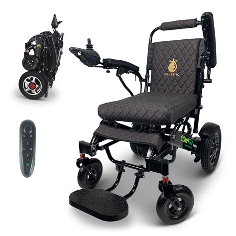 New Remote Control Lightweight Foldable Electric Wheelchair Black