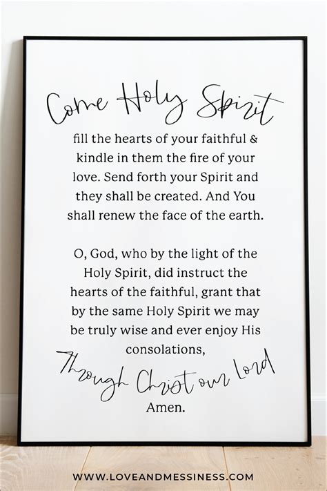 Printable Come Holy Spirit Prayer