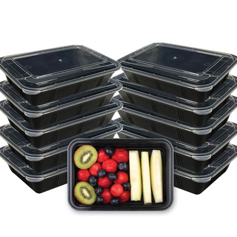 Premius 1 Compartment Meal Prep Food Containers 4 Cups 10 Pack