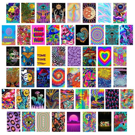 buy 50 pcs aesthetic picture for wall collage 4x6 inch trippy photo s dorm decorations collage