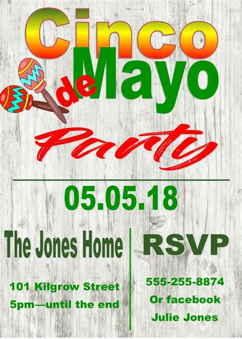 Cinco De Mayo On Wood Party Invitations Julie Jones Fiestas Party