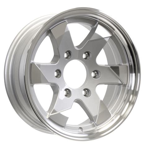 2 Pack Aluminum Trailer Wheel 15 In 6 Lug On 55 Ascent Silver Brushed