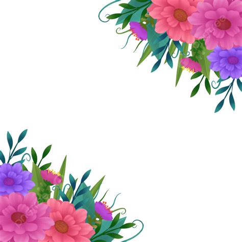 Gambar Perbatasan Dengan Rangkaian Bunga Dan Daun Berbatasan Bunga