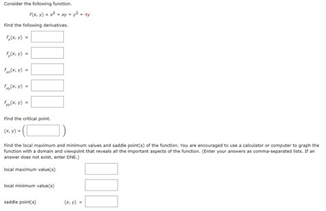 Solved Consider The Following Function F X Y X Xy Chegg Com