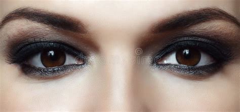 Brown Eyes Stock Image Image Of Attractive Makeup Stare 53444713