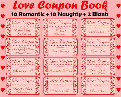 free printable naughty coupon book printable templates