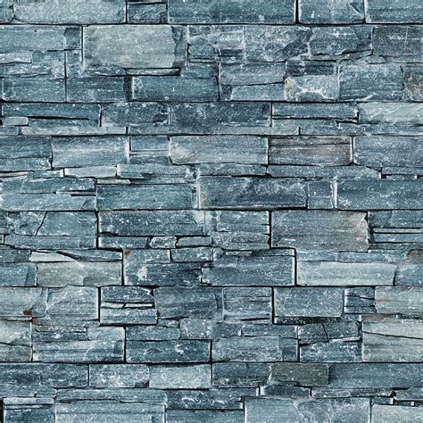 Blue Stacked Stone Wall Pattern Crew