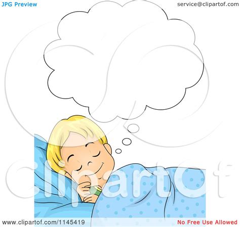 Cartoon Of A Blond Boy Dreaming Royalty Free Vector Clipart By Bnp Design Studio