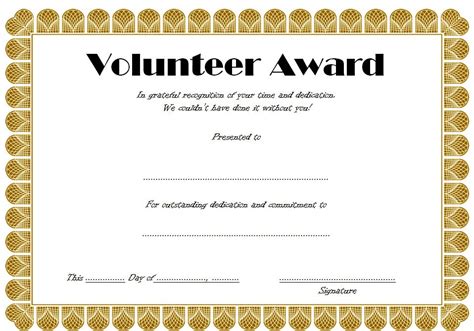 Volunteer Certificate Templates 10 Best Designs Free