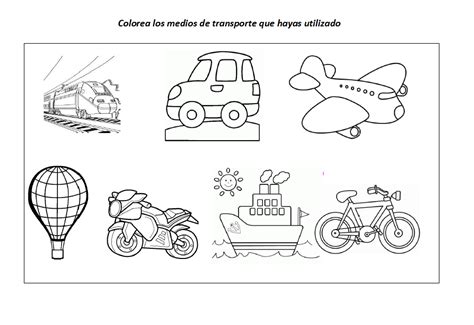 Dibujos para colorear de la serie dibujos medios de transporte para colorear. Fichas educativas: Los medios de transporte