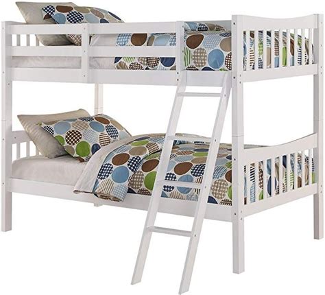 Angel Line Fremont Twin Over Twin Bunk Bed White Kitchen