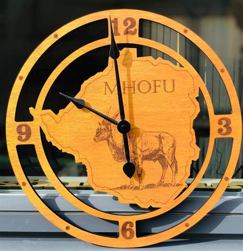 Zimbabwe Map Outline Customisable Wooden Wall Clock Mhofu Zimnative