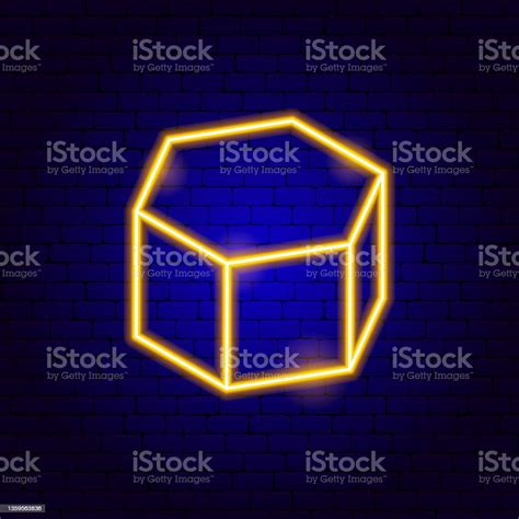 Hexagonal Prism Neon Sign Stock Illustration Download Image Now Art